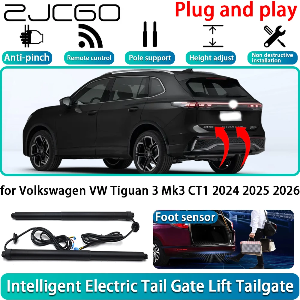 

ZJCGO for Volkswagen VW Tiguan 3 Mk3 CT1 2024 2025 2026 OEM Electric Powered Tailgate Power Liftgate Automatic Tailgate System