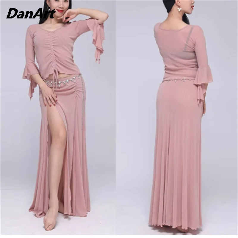 Large Clothing Ladies Belly Dance Long Dresses Sexy Stage Performance Dress Women Practice Training Dress Large Jazz Dress New