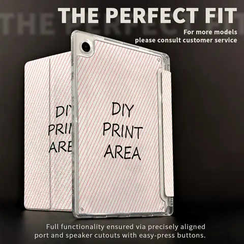 Custom Pattern Protective Case Personalized Design Triple Fold Transparent Cover for iPad Mini Air Pro