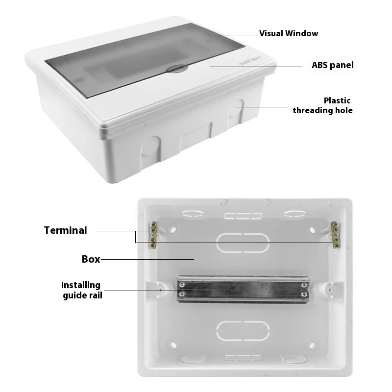 5PCS Home Use ABS Waterproof Plastic Electric Control Box Surface-Mounted Electric Circuit Distribution Equipment With Air Switc