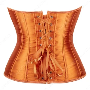 Bustier Top Steel für Frauen, Schnürkorsett, Plus Satin, Orange, XS-7XL 12 Hauptverkauf Orange Korsett - №3