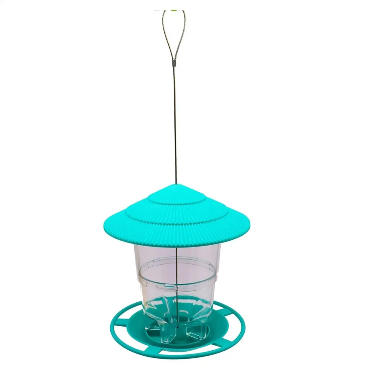ABFW Wild Bird Feeder, Outside Squirrel Proof Bird Feeder, Hanging Wild Bird Feeder with Round Shaped Roof Green