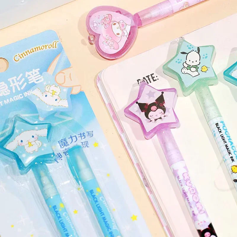 1pcs Sanrio Cute Series Invisible Neutral Pen Mymelody Kuromi Cinnamoroll Pochacco Anime Secret With UV Light Student Kids gift