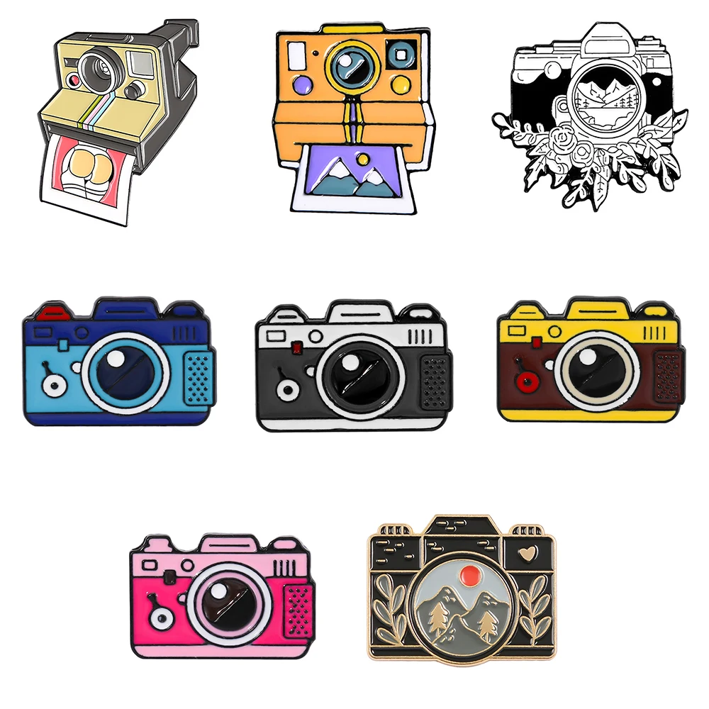 Brooch VCR Brooch Outdoor Travel Series Alloy Clothing Accessories Backpack Brooch Badge Lapel Pins Exquisite Color Camera