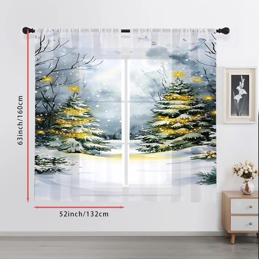 2 rideaux transparents à impri - Home Decor Lighting Tree avis et prix