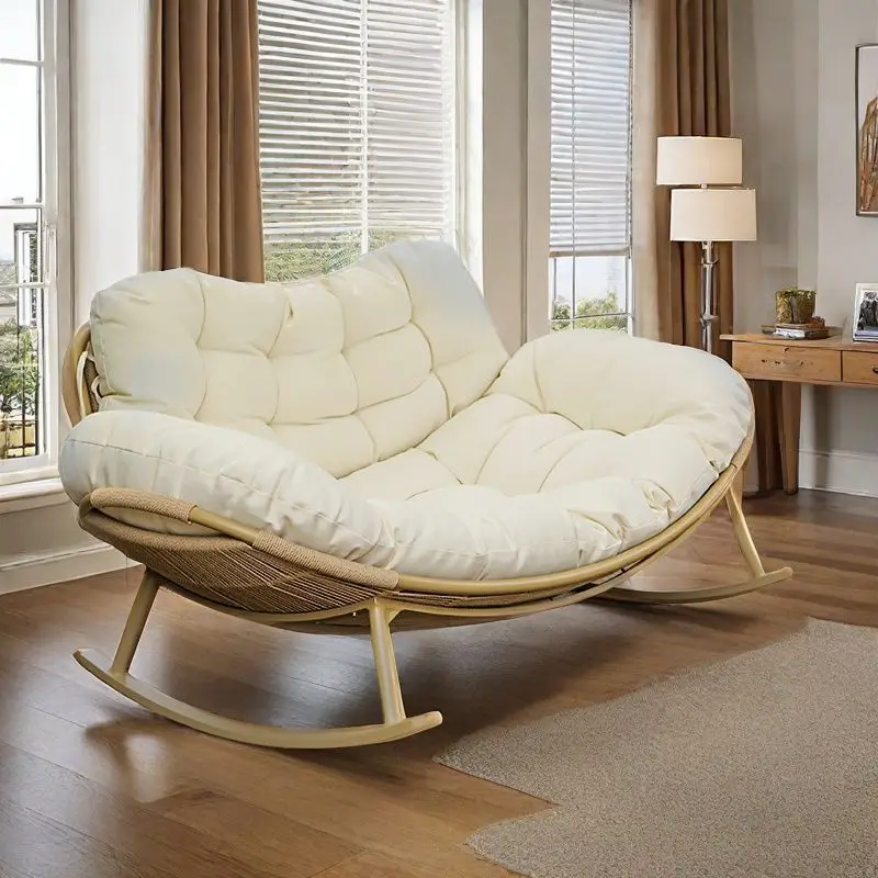 

Double lazy rocking chair sofa shell recliner bedroom living room sofa