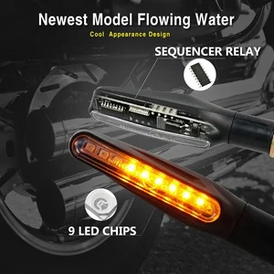 Universal Motocicleta LED Turn Signal Light, Construído Relé Flasher, Moto Fluindo Água Blinker, Bendable Piscando Lâmpada, 1 Pc, 2Pcs 10 principais vendas candeeiro moto - №1