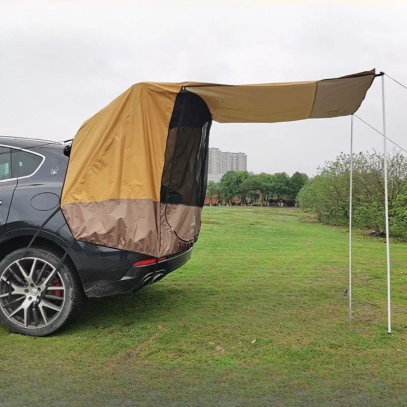 Car Trunk Extension Awning Tent 2 In 1 SUV Rear Sun Shelter Waterproof Canopy For Self Drive Outdoor Camping