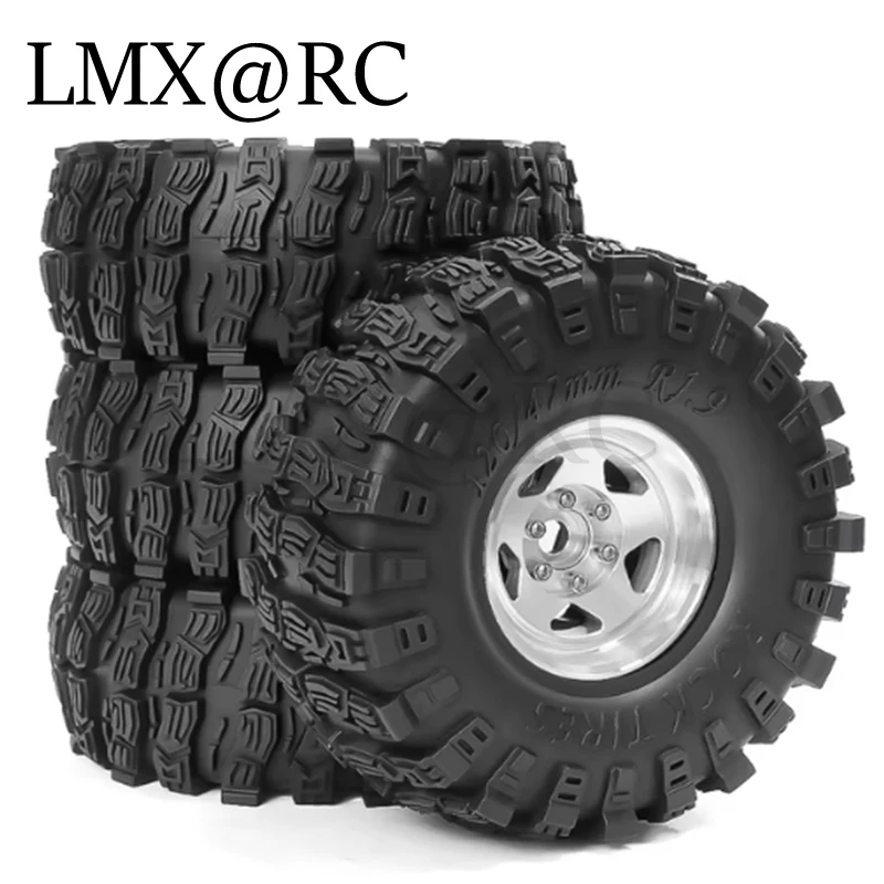 LMX 4 個 120 ミリメートル 1.9 "メタルビードロックホイールリムゴムタイヤセット 1/10 RC クローラー車トラクサス TRX4 RC4WD D90 D110 アキシャル SCX10 MST 用