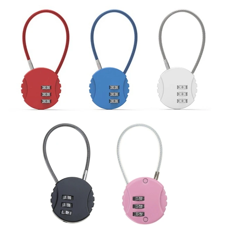 M17D 3 Digit Combination Padlock Small Password Lock for Backpacks Gym School Lockers