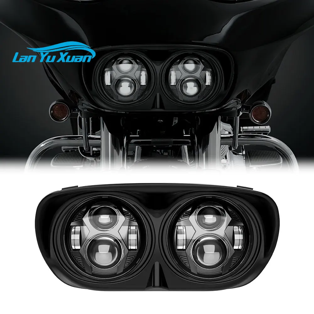 Motorcycle Lighting System 105W Led Double Headlights High Low Beam Head Light For Harley Road Glide 1998-2013 Motorcycle Lights