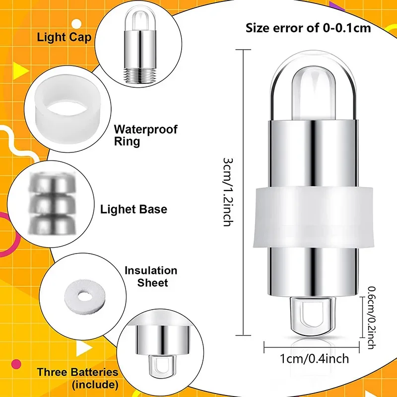 10-50pcs Non-Blinking Mini LED Lights with Batteries Waterproof Submersible for Paper Lanterns Floral Wedding Party Decoration view 6