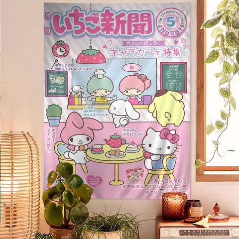 애니메이션 산리오 헬로 키티 벽걸이 태피스트리, 타로 히피 벽 러그, 기숙사 벽걸이 시트 Best5 애니메이션 산리오 헬로 키티 벽걸이 태피스트리, 타로 히피 벽 러그, 기숙사 벽걸이 시트 Best5