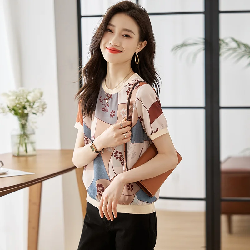 

Trendy Ladies' Unique Design Short Sleeve T-shirts Fashion Print Tees for Women Cool Summer Daily T-shirts Casual Top