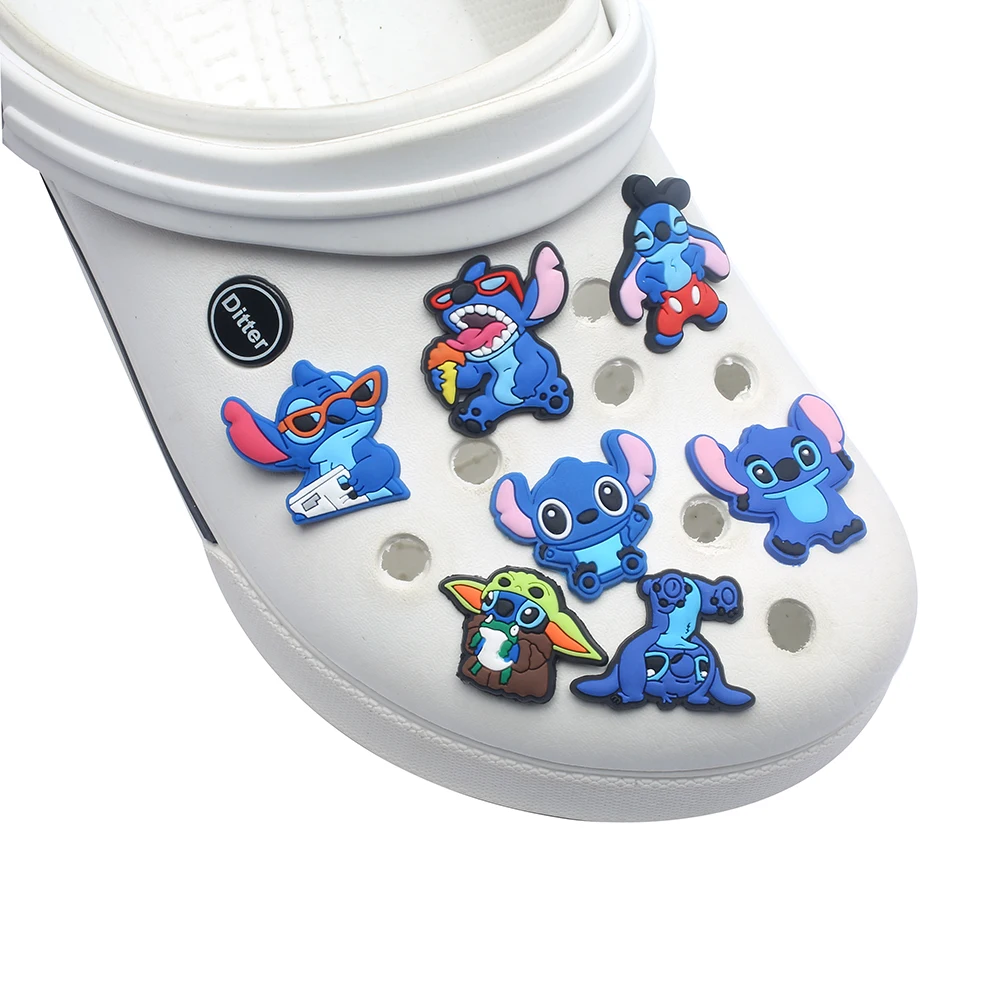 MINISO Disney Stitch Shoe Charms PVC Cartoon Shoe Accessories Charms for Clogs Sandals Decoration Buckle Kids Friends Gifts