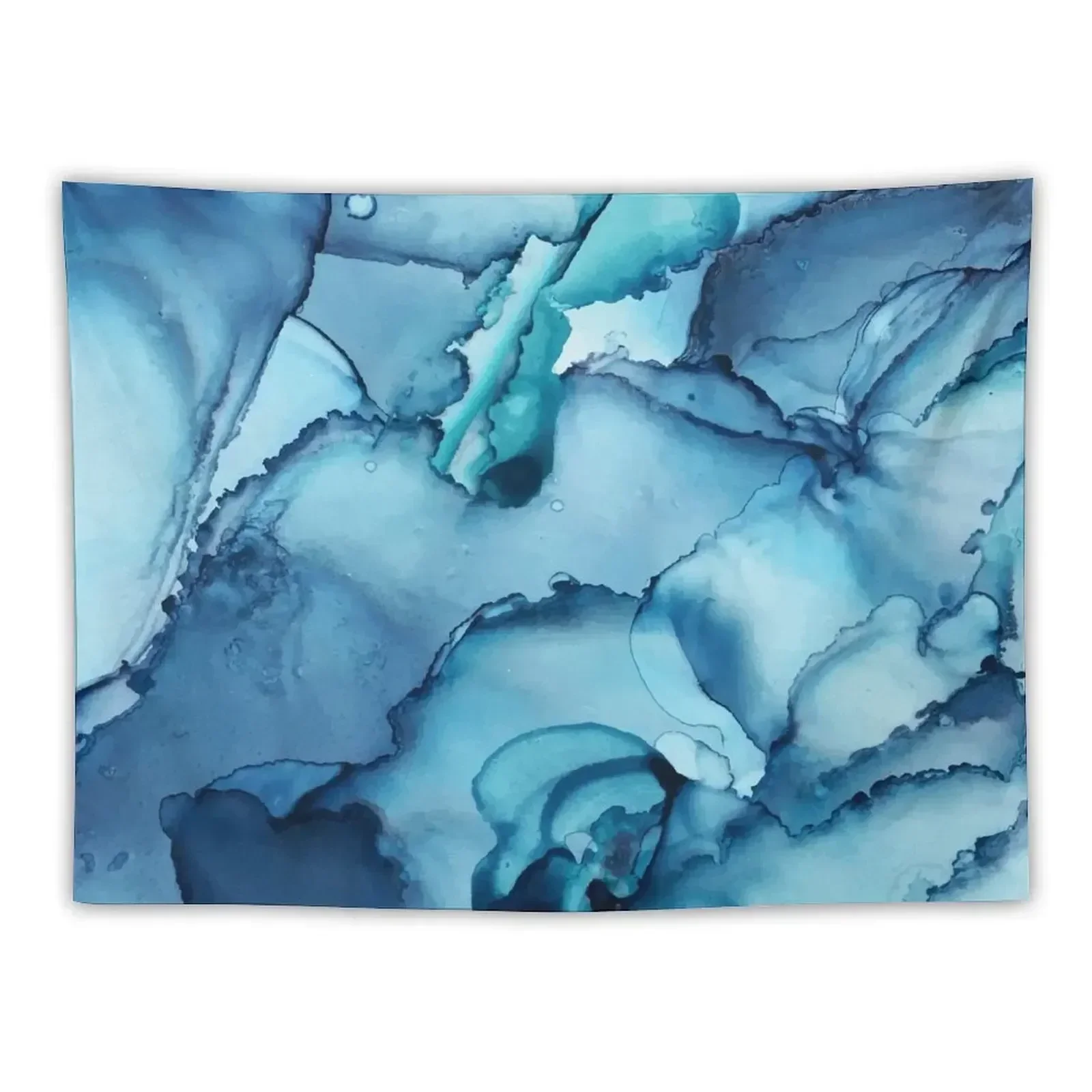 

The Blue Abyss - Alcohol Ink Painting Tapestry Wallpaper Decoration For Bedroom Tapestry