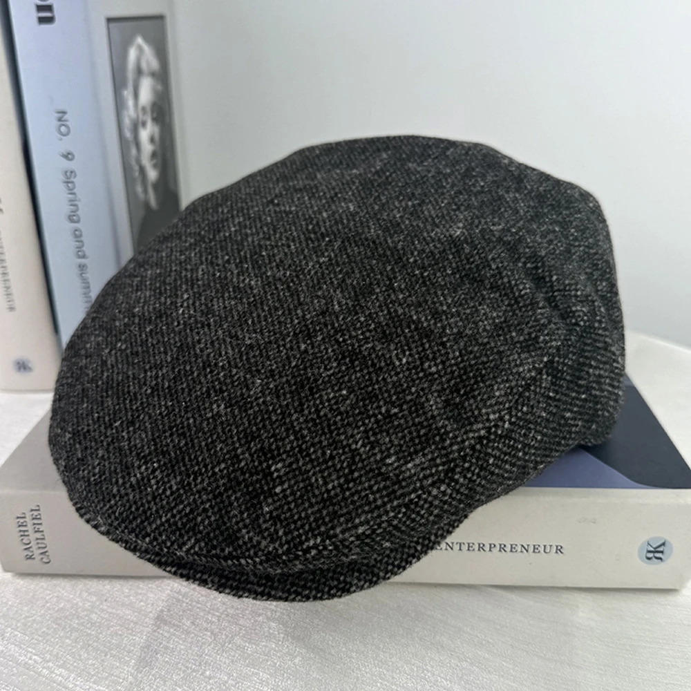 

New Men's Newsboy Flat Cap Woollen Gatsby Cap Fall Winter Ivy Cap Irish Golf Hat Cabbie Hat