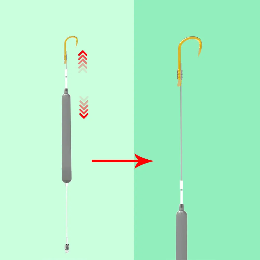 

5pcs Bottom Fishing Carp Hook Bighead Carp Reverse Off-base Line Hook Suspended Off-bottom Used in Deep Water Fishing Tackle