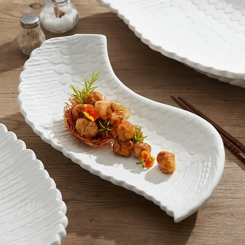 Restaurant Angel Wings Plate Artistic Conception Sashimi Placement Hotel Features Rock Patterned Ceramic Tableware Dishes G