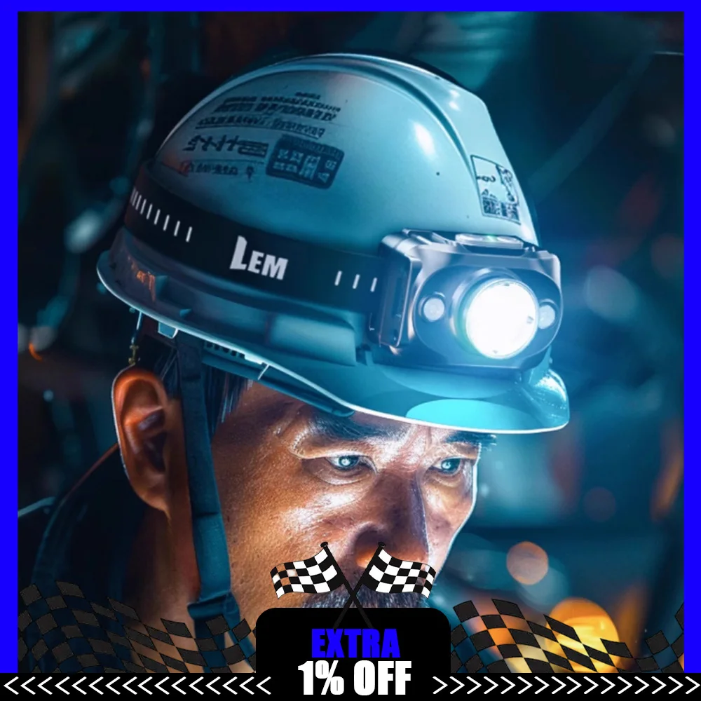 LEM LPro02 Мощный налобный фонарь для скалолазания на открытом воздухе, фонарик 1800 мАч, 1000 лм, перезаряжаемый налобный фонарь для рыбалки