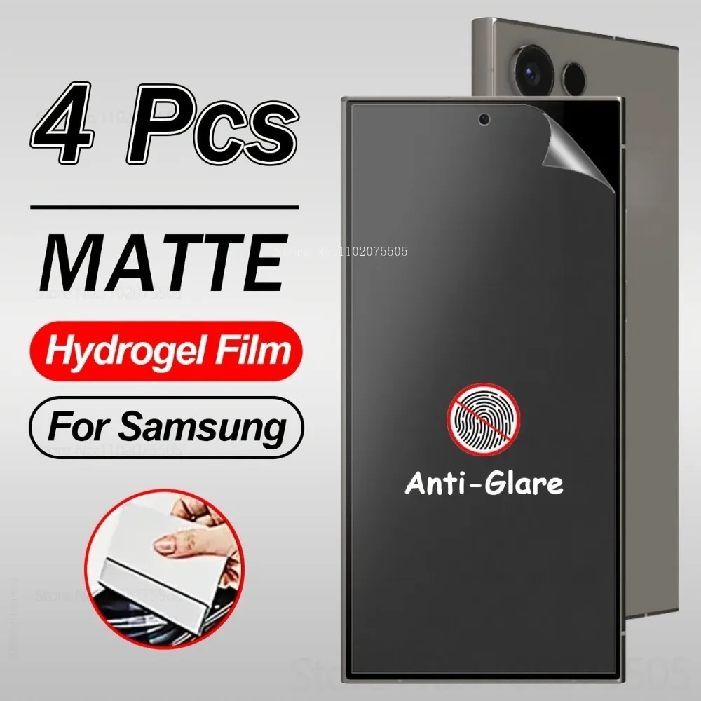 4 Stück Anti-Fingerabdruck-Matt-Hydrogel-Folie für Samsung Galaxy S25 Ultra S22 Ultra S23FE S24FE S23 Ultra S21 Plus S20 Plus S10 S9+