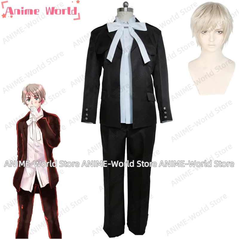 «Taille personnalisée » jeu Anime APH Axis Powers Hetalia islande Emil Steilsson Cosplay Costume uniforme Hallowmas perruque