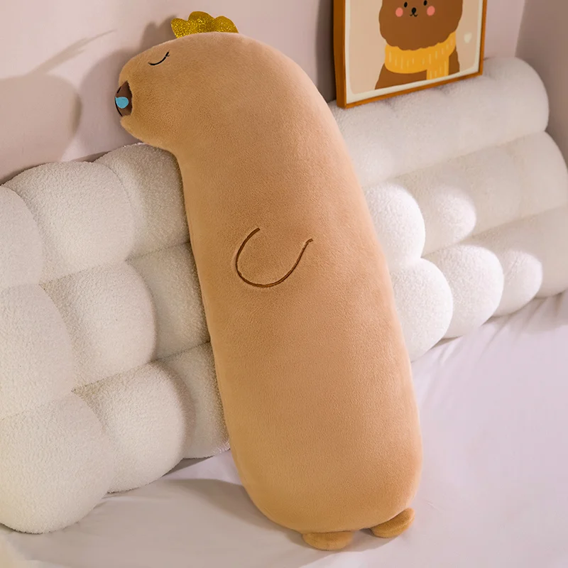 Capybara 콧물 플러시 베개 70/90/110cm 애니메이션 시뮬레이션 박제 동물 부드러운 인형 코 DropGift와 귀여운 푹신한 장난감