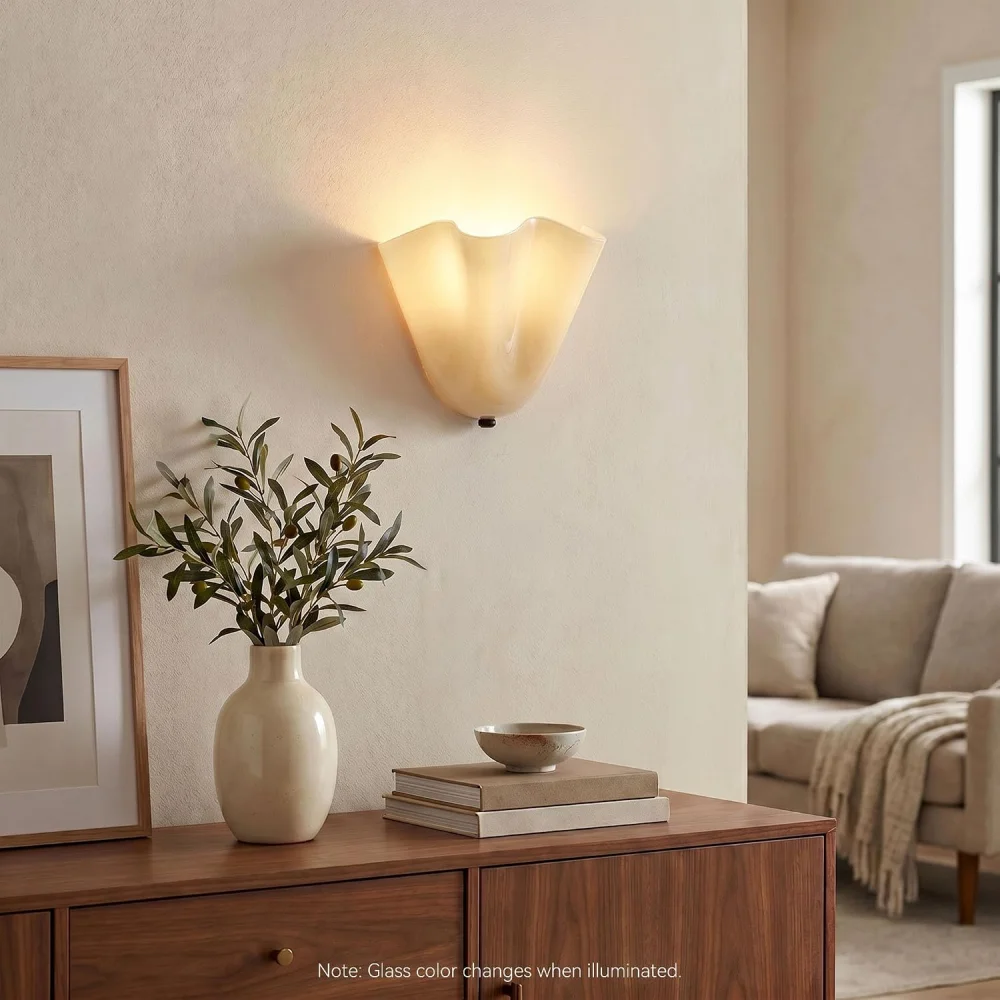 French Shell Shape Wall Light Glass Wall Lamp LED E14 Wall Light for Living Room Hallway Bedroom Hotel Interior Decoration Lamps