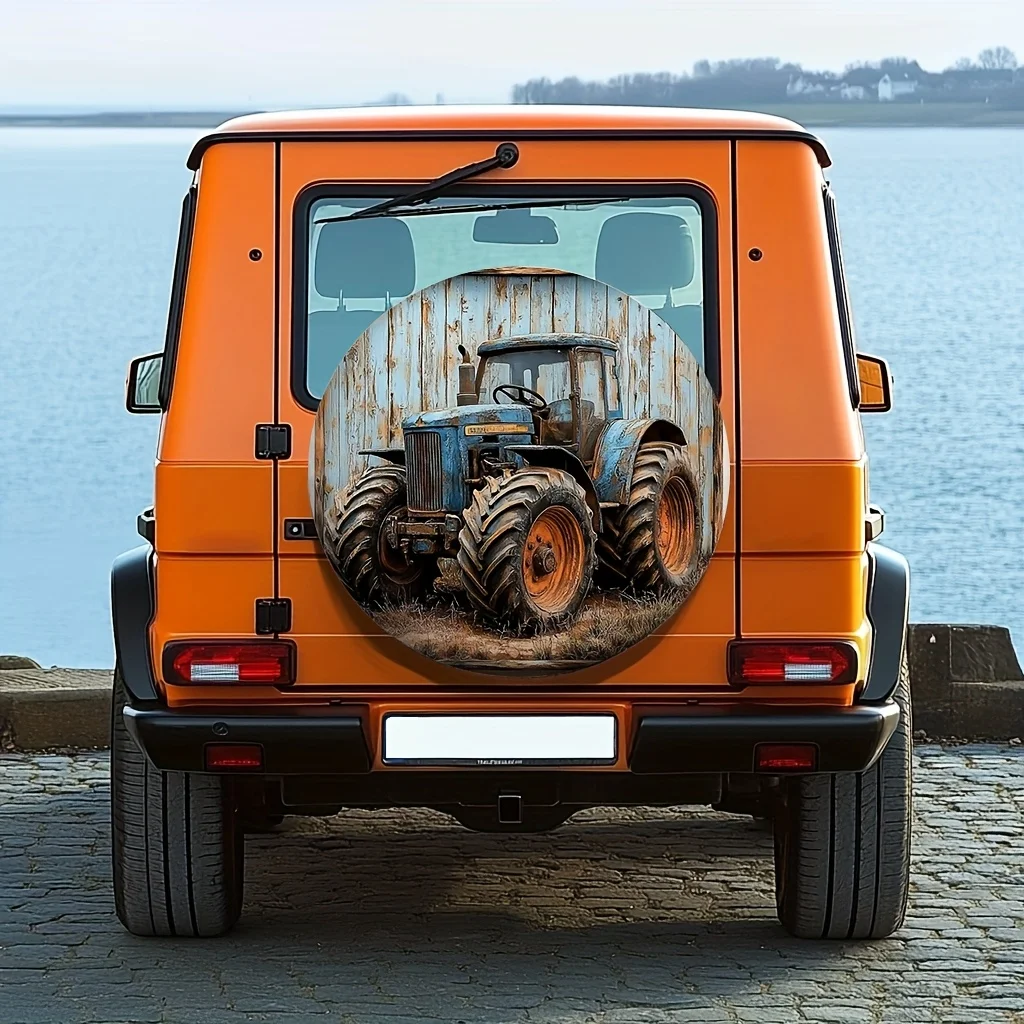 1 Buah Penutup Ban Traktor Antik - Kain Poliester Tahan Lama, Pelindung Tempat Parkir Luar Ruangan Anti Selip, Ideal untuk Dekorasi Halloween &