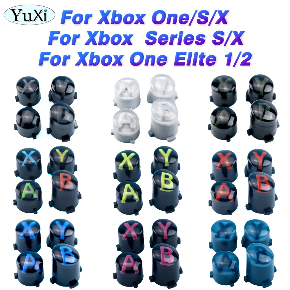 YuXi 1Set Xbox One/Series/S/X 게임 패드 용 ABXY 버튼 키 캡 Xbox One Elite 1/2 컨트롤러 액세서리 용 전원 스위치 키