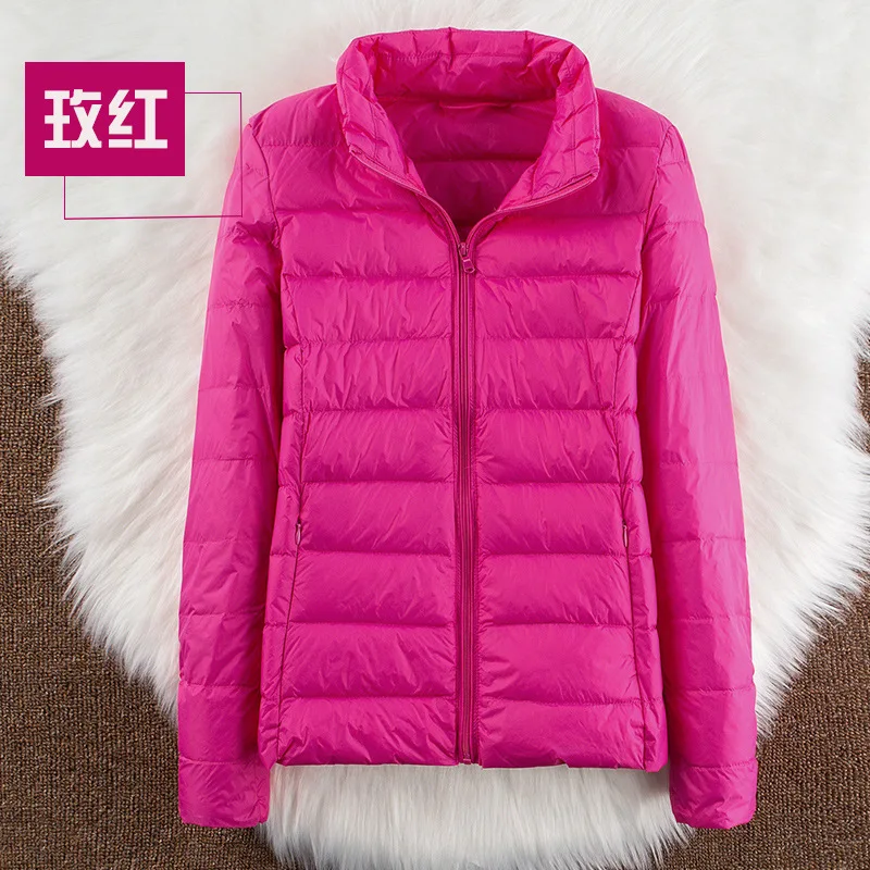 Down Coats Women's new standing collar lightweight down jacket women thin autumn winter inner lining fashionable short jacket
