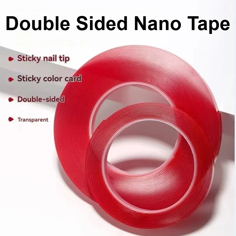 

1pc Ultra Thin Transparent Red Film Double Sided Tape With High Temperature Resistance No Marks Waterproof Adhesion Strong Adhes