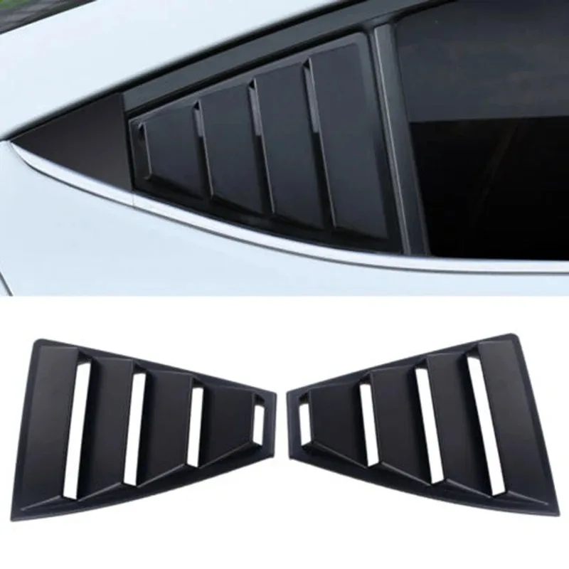 AMEXIAOXU  Rear Quarter Side Window Louvers Vent Cover Trim Panel Window Blinds Triangular For Elantra 2017 2018 2019
