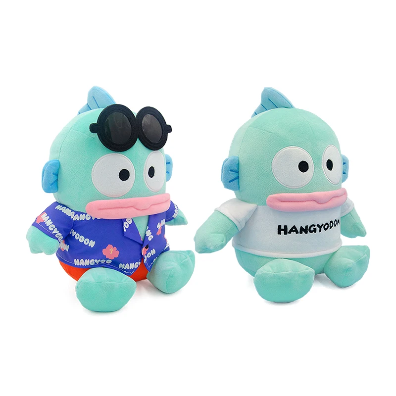 

Kawaii Sanrio Hangyodon Plush Dolls T-shirts Style Stuffed Pillow Anime Hanton Plush Toys Home Decor Birthday Gifts For Girls