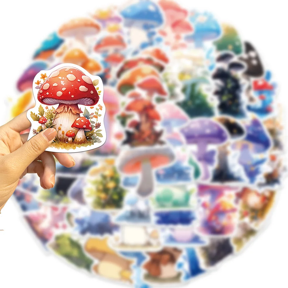 10/50pcs Ins Style Cute Mushroom Stickers Aesthetic Graffiti Decals DIY Scrapbook Luggage Fridge Laptop Phone Sticker Toy