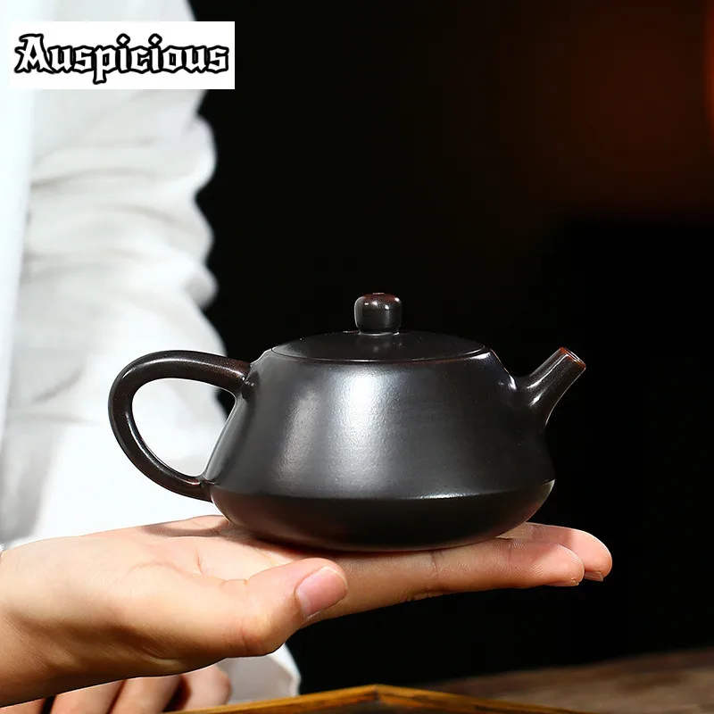 210ml Tradition Yixing Purple Clay Teapots Master Hand-carved Tea Pot Ball Shaped Filter Kettle Chinese Zisha Tea Set Customized