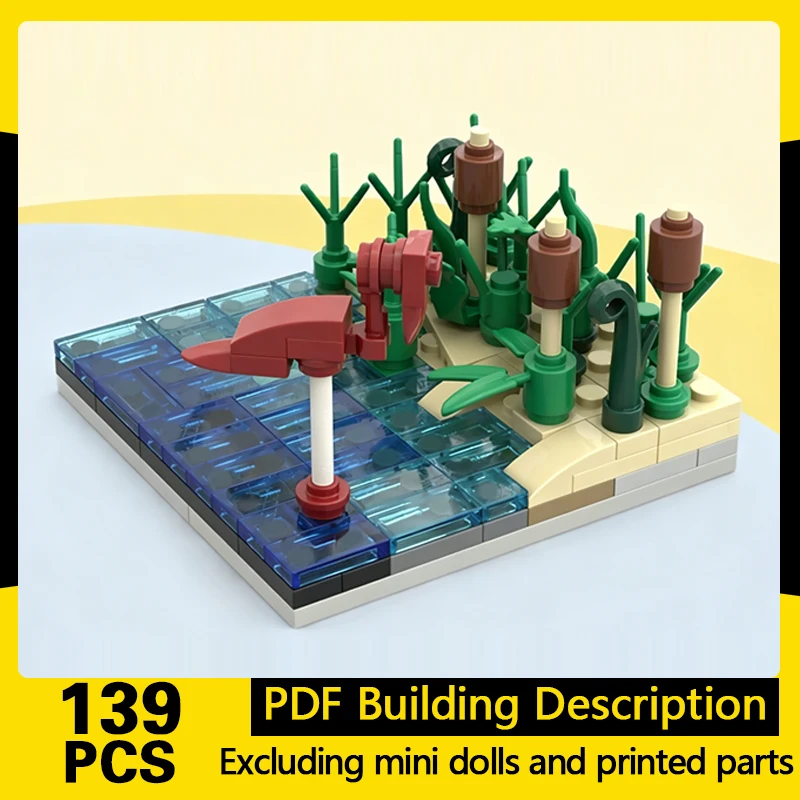 

Medieval Castle Model MOC Building Bricks Hunting At The Lake Modular Technology Gifts Holiday Assemble Children Toys Suit