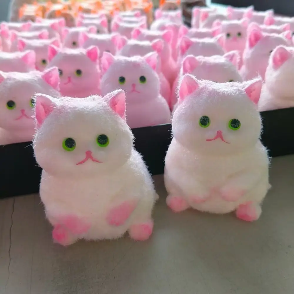 Funny Slow Rebound Big Cat Doll Squeeze Toy Cartoon Colorful Simulation Cat Squeeze Toys Animal Soft Cat Fidget Toy for Kids
