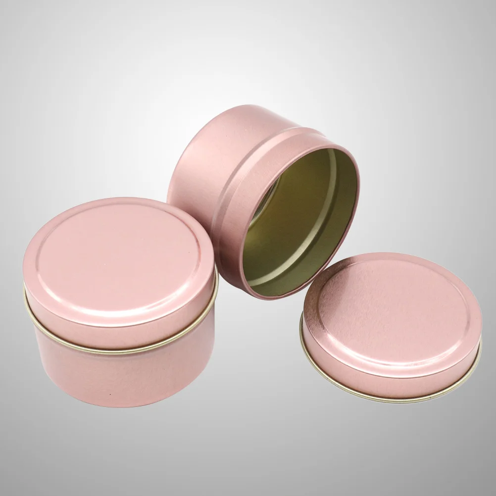5Pcs Tinplate Candy Boxes Small Round Rose Gold Color Perfect for Wedding Engagement Birthday Bridal Shower Gift Storage Tea
