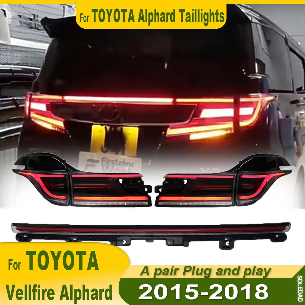 Tail light For Toyota Alphard 2015 2016 2017 2018 Full LED Car Tail light Assembly Upgrade DRL Dynamic Signal Lamp Accessories