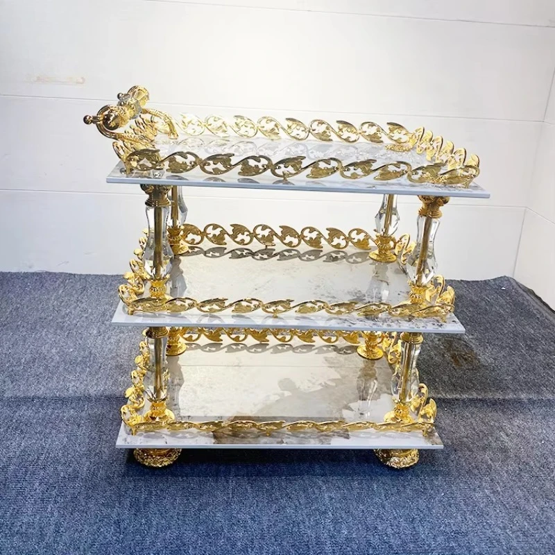

Factory Wholesale Italian Design Gold Hotel Dining Car Luxury Hotel Trolley