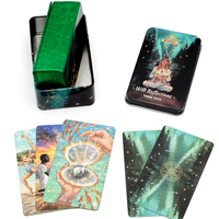 Wild Reflections Tarot Deck 10.3*6cm 78 Pcs Nature-Inspired Tarot Cards for Beginners with Green Gilded Edges In A Tin Box