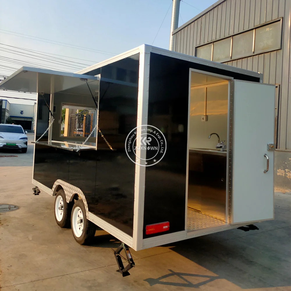 

High Quality Design Outdoor Food Trailer Mobile Kitchen Hot Dog Cart Food Van Ice Cream Truck Square Food Cart