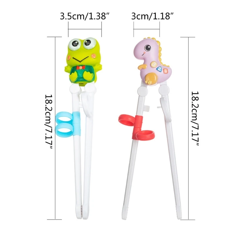 Cartoon Children Eat Training Chopsticks Baby-Learning Dinosaur-Frog