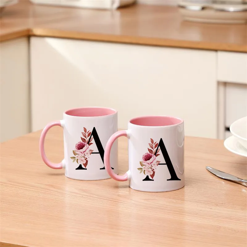 1PC,Monogrammed Gifts for Women, Monogram A-Z Initial Coffee Mugs for Office and Home, Aesthetic Stuff, Initial Iced Coffee Cup,