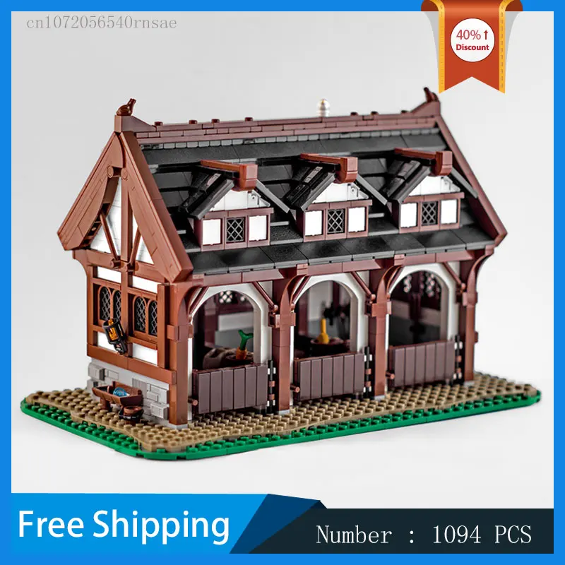 MOC Building Blocks Small Medieval Stable Castle Collection DIY Bricks Architecture Landscape Christmas Gift Birthday Present