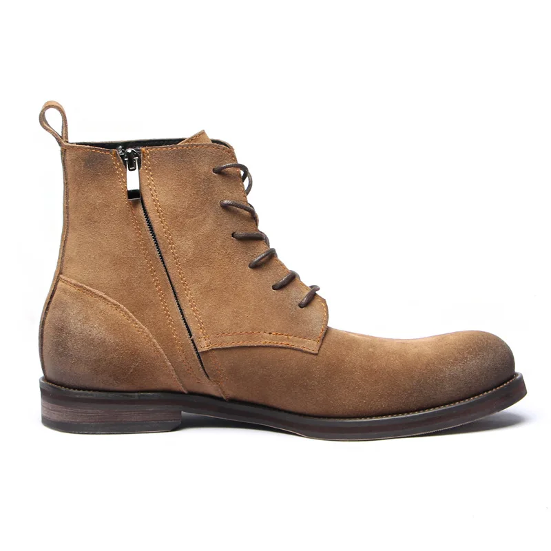 Luxury Cow Suede Mens Ankle Boots 2026 Autumn British Style Genuine Leather Handmade Quality Comfortable Casual Business Shoes