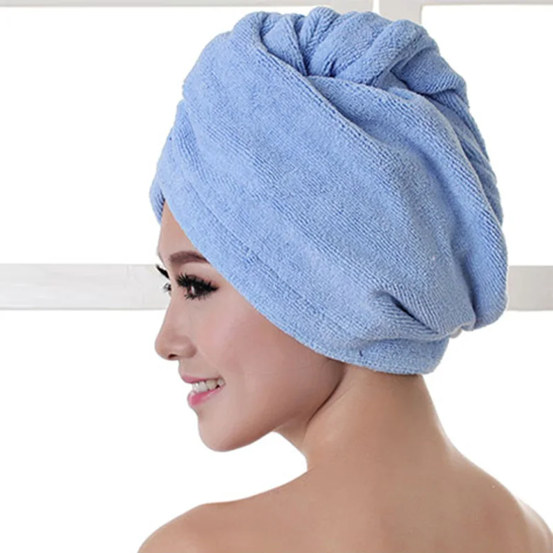 1pcs  Microfibre After Shower Hair Drying Wrap Womens Girls Lady\'s Towel Quick Dry  Hat Cap Head  Bathing Tools Turban