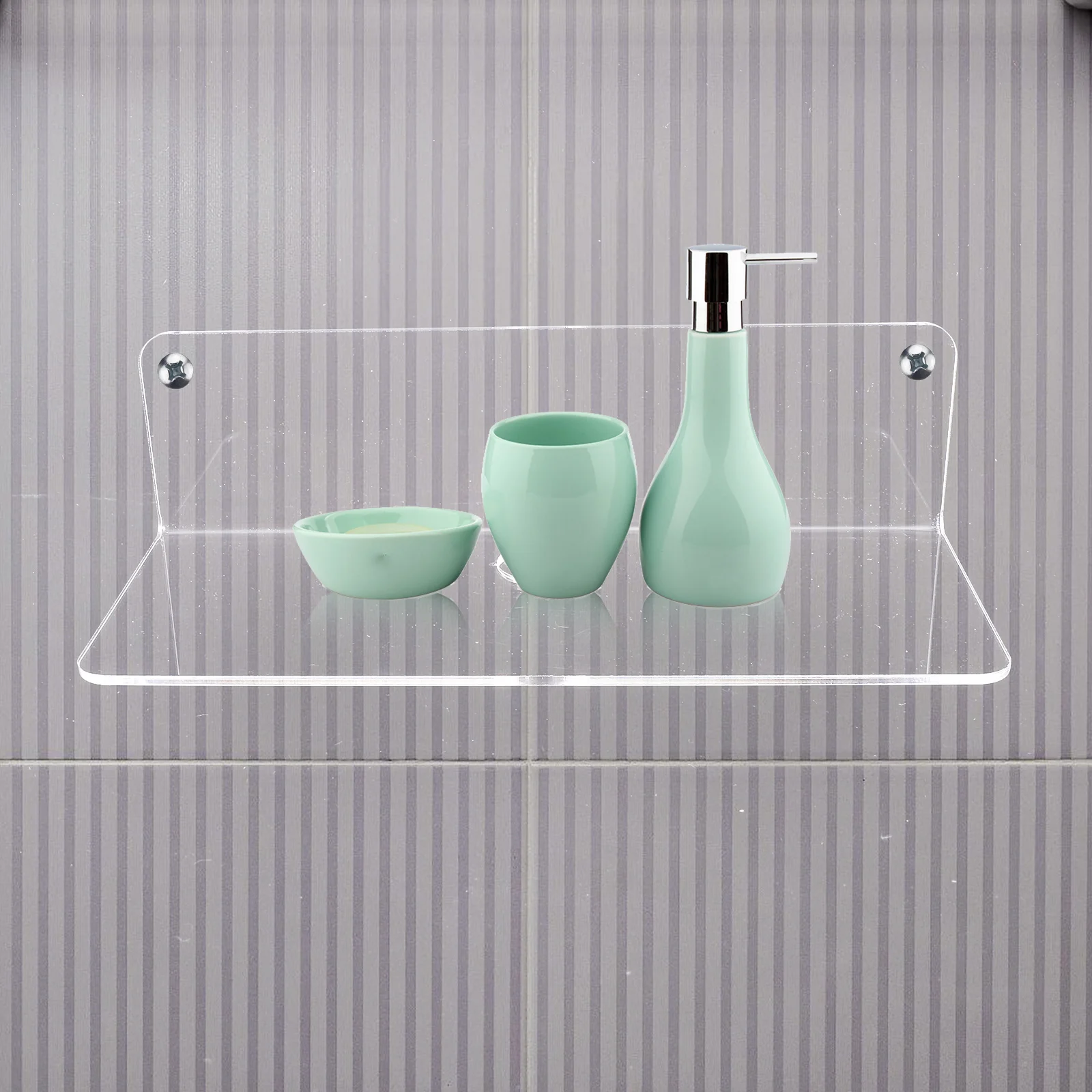 Transparent Floating Shelves Wall Mounted Acrylic Storage Rack Switch Clock Speaker Modern Farmhouse Style Shelf