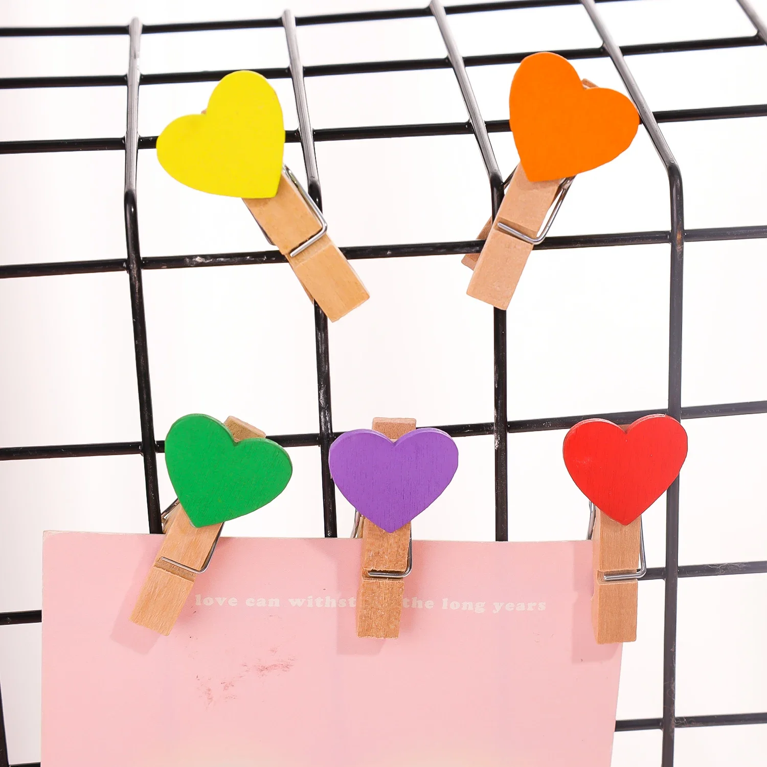 12/120Pcs Mini Wooden Colored Clip Heart-Shaped Memo Paper Photo Peg Clothespin DIY Valentine's Day Wedding Party Craft Decor